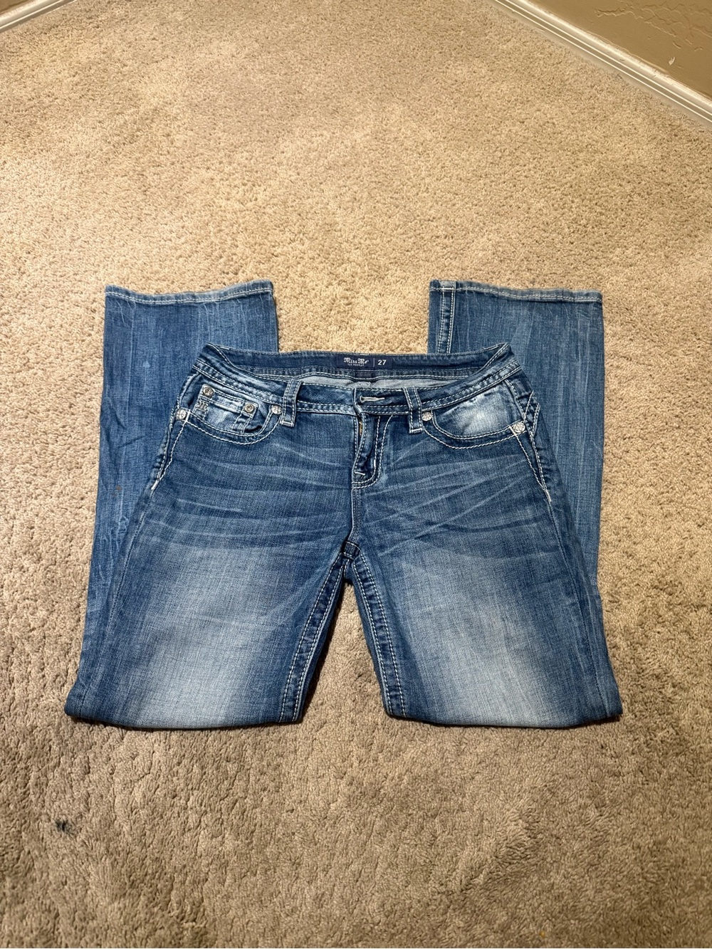 Miss Me Faded Medium Blue Bootcut Jeans